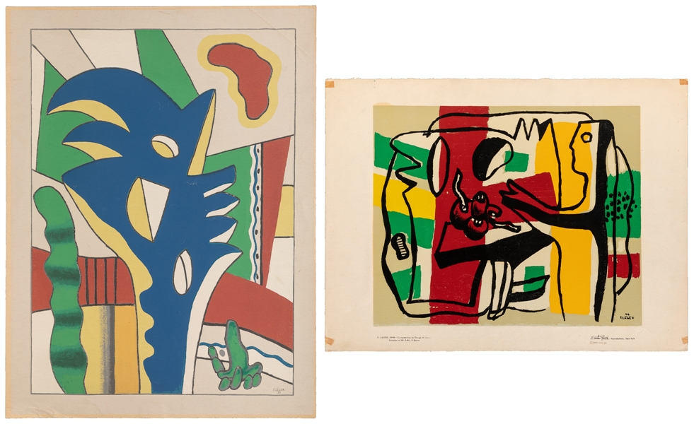  AFTER LEGER, Fernand (1881–1955). Two Silkscreen Prints. 19...