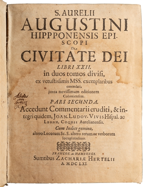  [AUGUSTINE, Saint]. S. Aurelii Augustini, Hipponensis Epi. ...