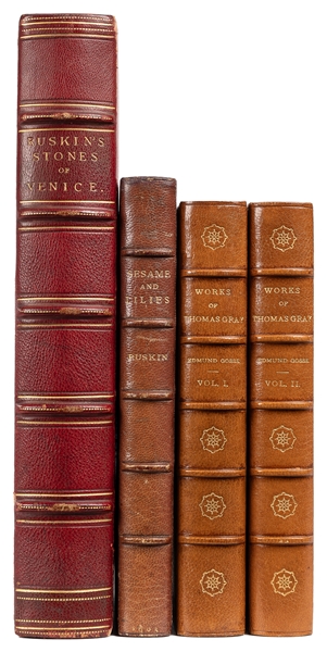  [BINDINGS – BRITISH LITERATURE]. Group of 3 titles in 4 vol...