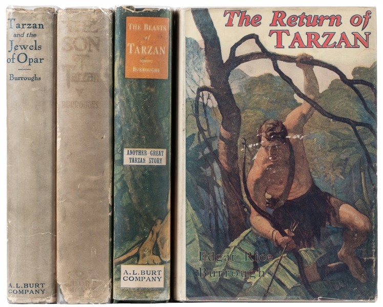  BURROUGHS, Edgar Rice (1875-1950). Group of Four Reprints o...