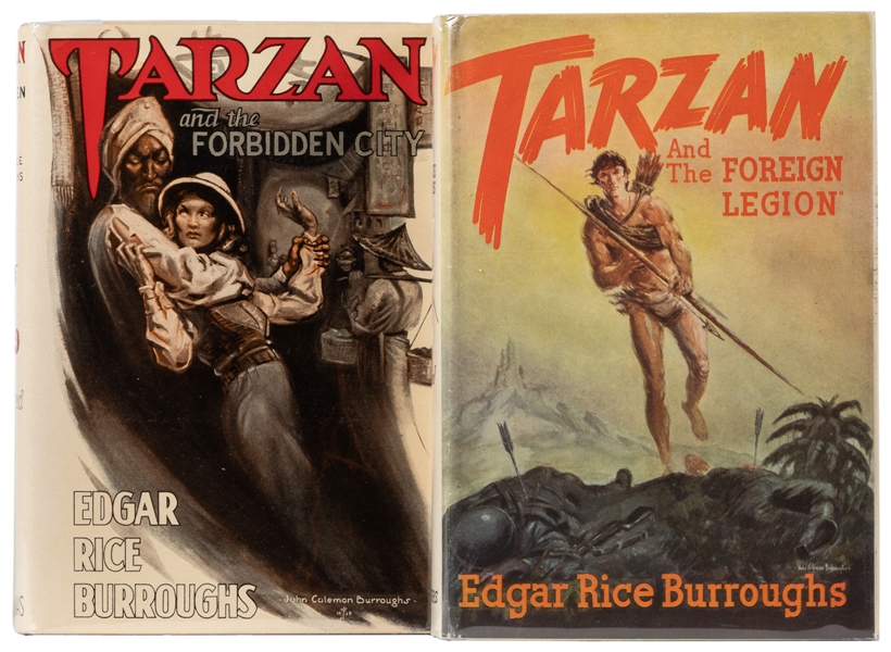  BURROUGHS, Edgar Rice (1875-1950). Pair of Tarzan First Edi...