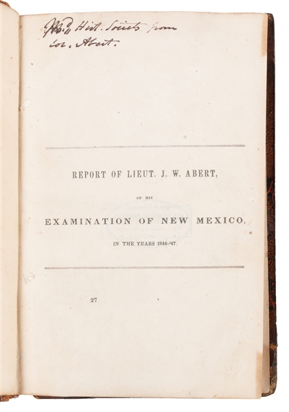  [CALIFORNIANA AND NEW MEXICO]. ABERT, James W. (1820-1897)....