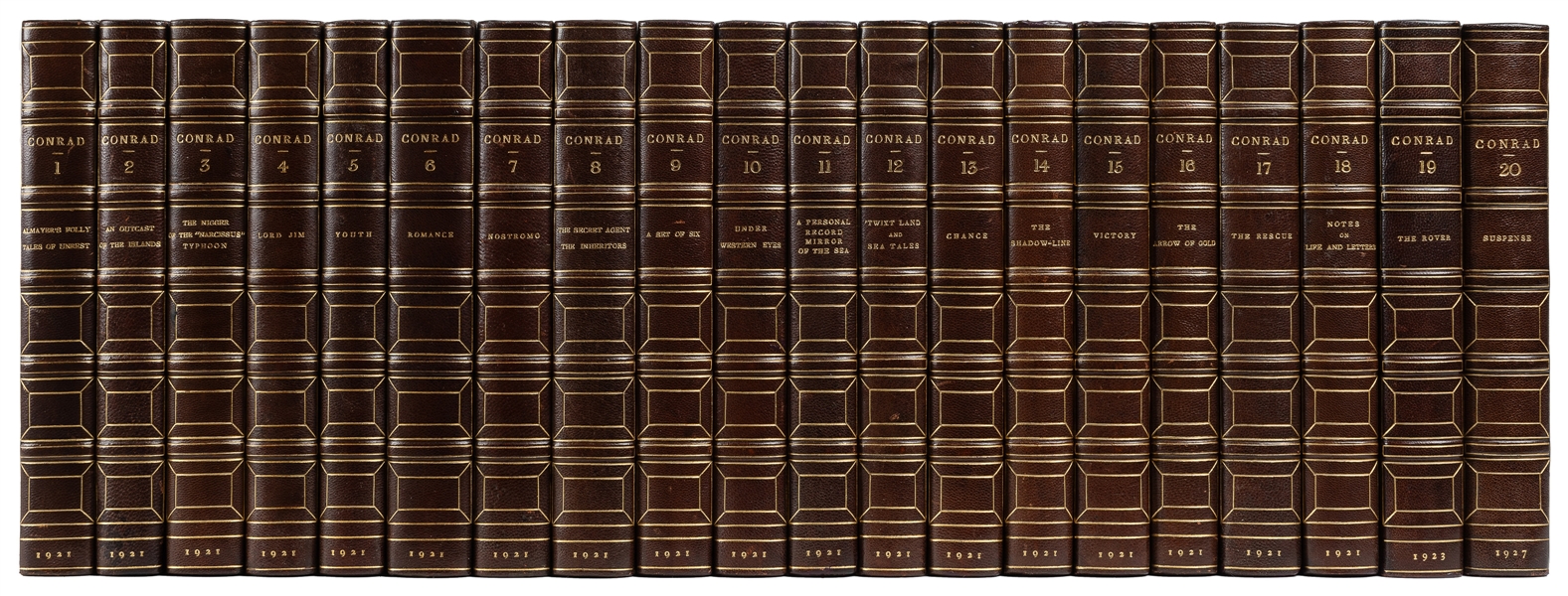  [FINE BINDINGS]. CONRAD, Joseph (1857-1924). The Works of J...