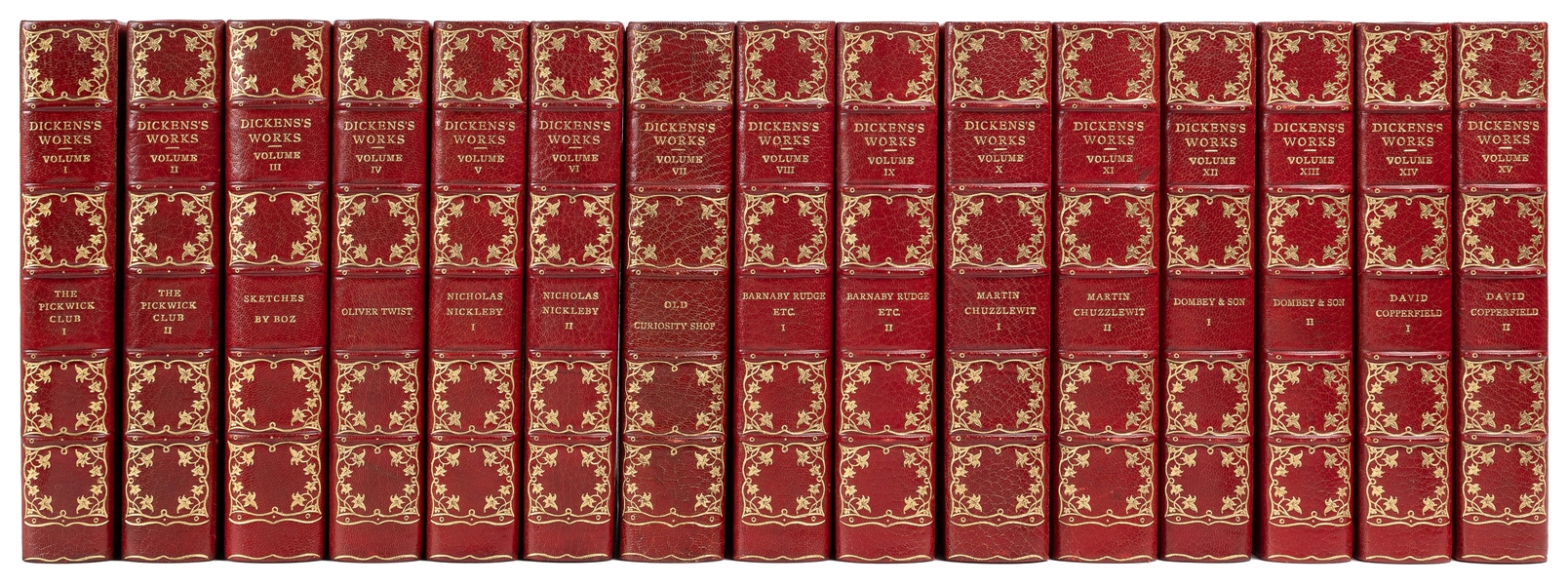  [FINE BINDINGS]. DICKENS, Charles (1812-1870). The Writings...