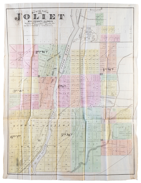  [MAP]. [ILLINOIS]. Map of the City of Joliet, Will County I...