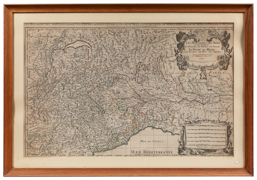  [MAP]. SANSON, Nicholas (1600-1667). Les Montagnes des Alpe...