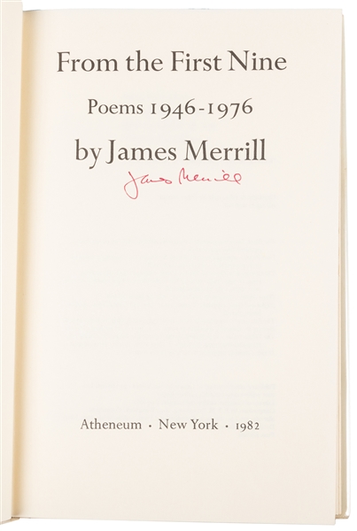  MERRILL, James (1926-1995). From the First Nine Poems 1946-...