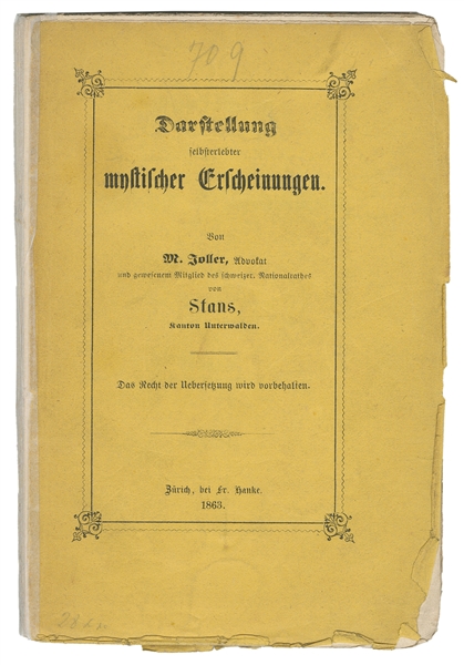  [OCCULT]. JOLLER, Melchior (1818-1865). Darstellung selbste...