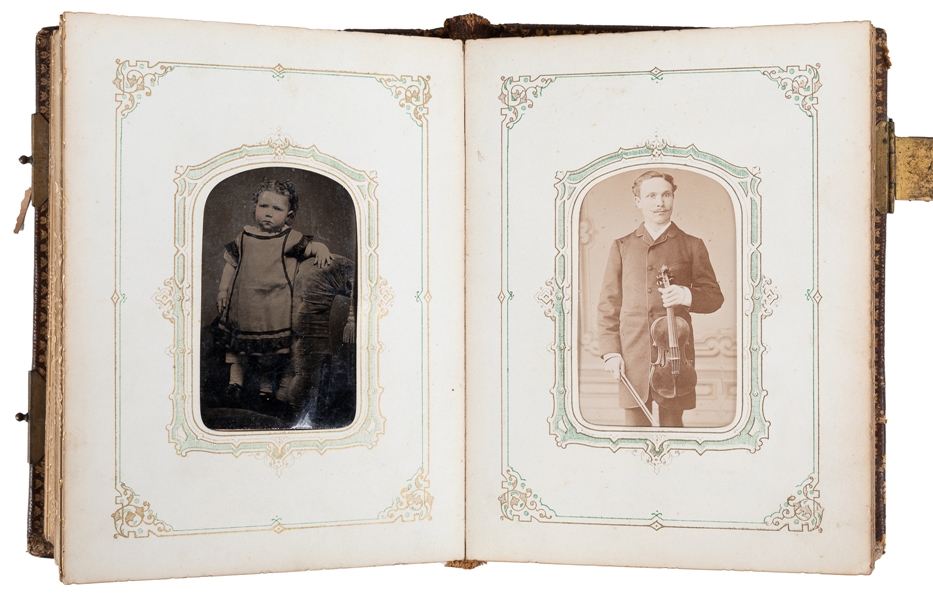  [PHOTOGRAPHY]. Pair of American Photo Albums of Albumen and...