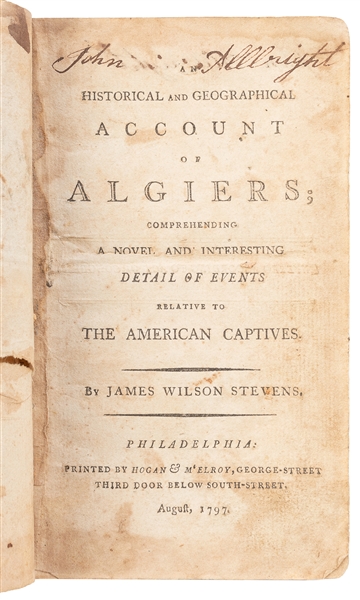  [PIRATES]. STEVENS, James Wilson. An Historical and Geograp...