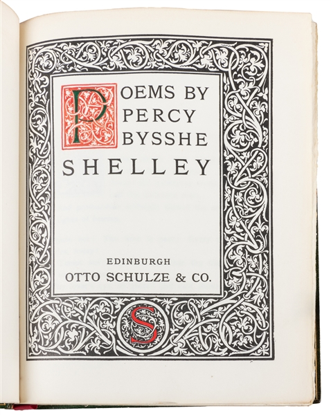  SHELLEY, Percy Bysshe (1792–1822). Poems. Edinburgh: [Turnb...