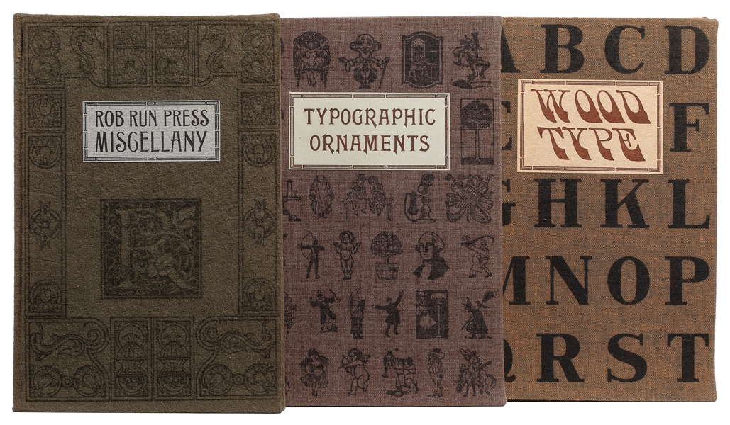  [TYPOGRAPHY]. RUNSER, Robert E. Three Volumes of the Type o...