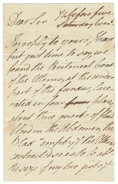  [MEDICINE]. CROFT, Sir Richard (1762-1818). Autograph Lette...