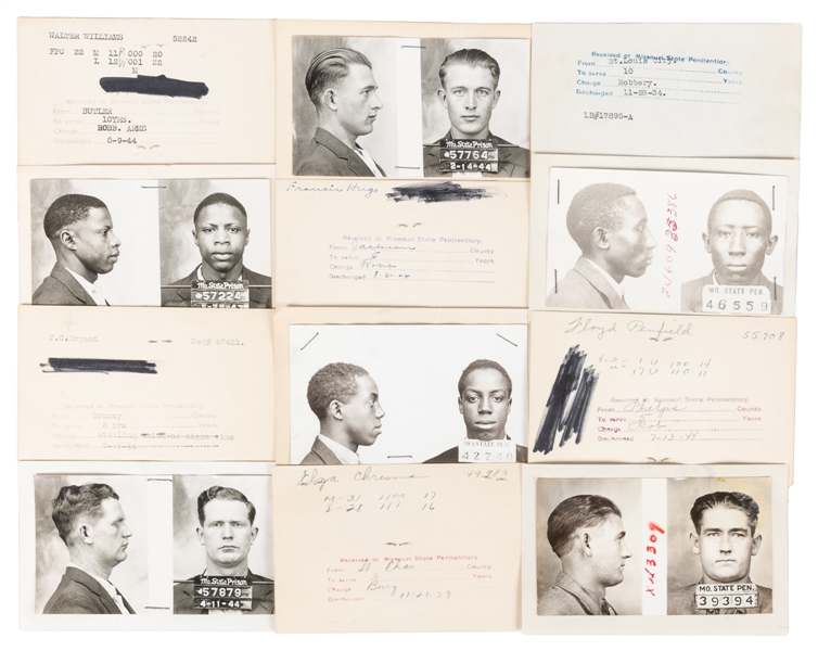  [MUGSHOTS]. Group of Nearly 38 Mugshots of Missouri or Scra...