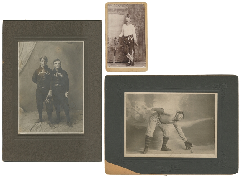  [PHOTOGRAPHY]. Trio of Early Portraits of Baseball Players....