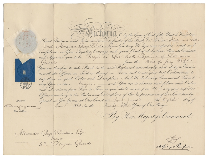  [QUEEN VICTORIA (1819-1901), association]. Military Commiss...