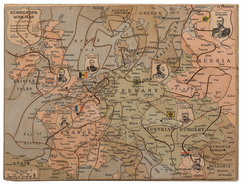  [PUZZLE MAP]. “Eurograph War Map” Jigsaw Puzzle. London: S....