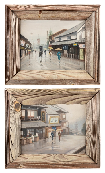  HAYASHI, Nobuo (Japanese, 20th century). Two Untitled Citys...