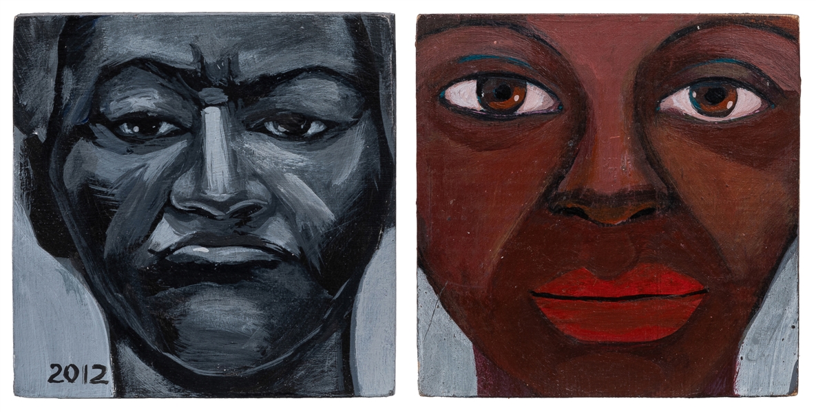  OWENS, Joyce (American, 1947-2024). Two Portraits. Portrait...