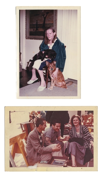 Two Photographs of Gertrude Abercrombie with a Double-sided Sketch by an Unknown Artist.