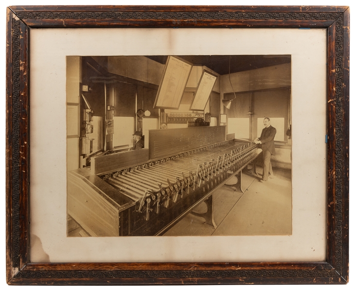  [PHOTOGRAPHY]. Untitled / Railroad Interlocking Machine. La...