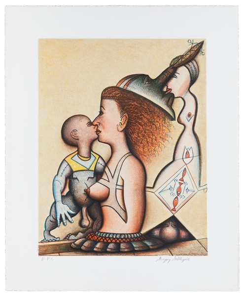  GILLESPIE, Gregory (American, 1936–2000). Mother and Son. 1...