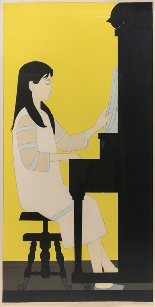  BARNETT, Will (American, 1911-2012). Girl at Piano. Color s...