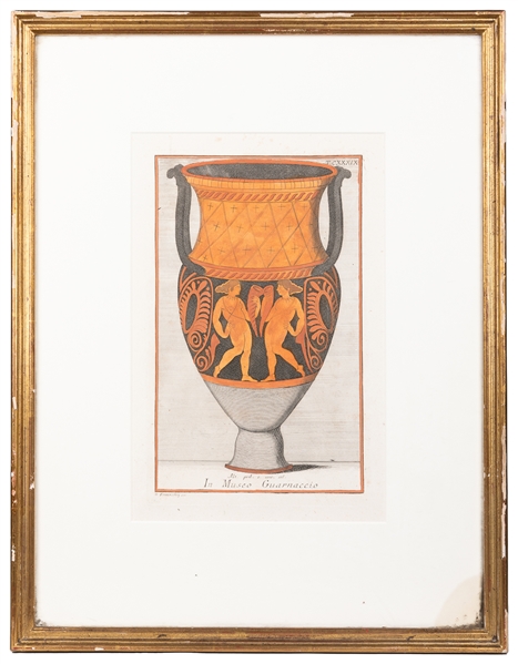  [CLASSICAL VASES]. Group of Five Framed Italian Decorative ...