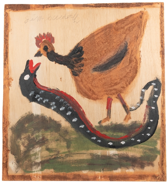  SUDDUTH, Jimmy Lee (American, 1910-2007). Snake and Chicken...