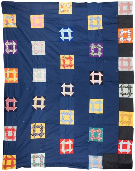  [FOLK ART QUILT]. Hole on the Barn Quilt Top. Not dated. Ar...