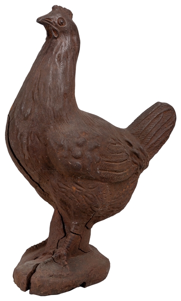  [SCULPTURE]. Cast Iron Garden Hen. (American, 20th century)...