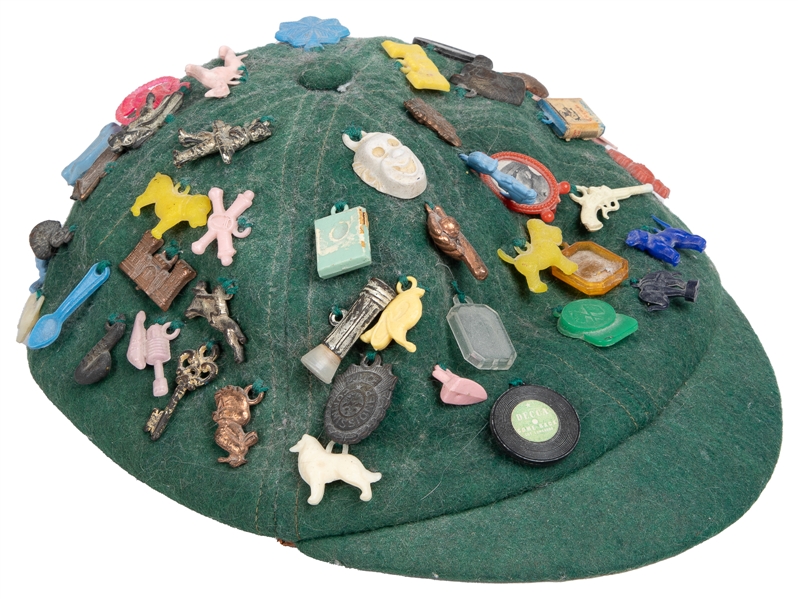  [NOVELTY]. Felt Beanie with Gumball Charms. 1940s. 4 h x 7 ...