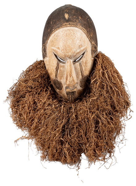  [ETHNOGRAPHIC]. Raffia Mask. 20th century. Hand-carved and ...