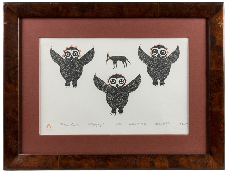  [ETHNOGRAPHIC]. TUNNILLIE, Ikayukta (Inuit, 1911-1980). Owl...