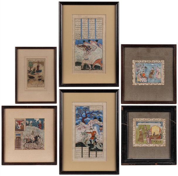  [ETHNOGRAPHIC]. (19th century). Persian Miniatures. A Group...