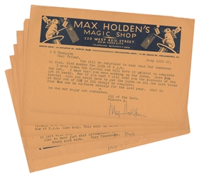  [ANNEMANN] HOLDEN, Max (1884 – 1949). Four Letters Regardin...