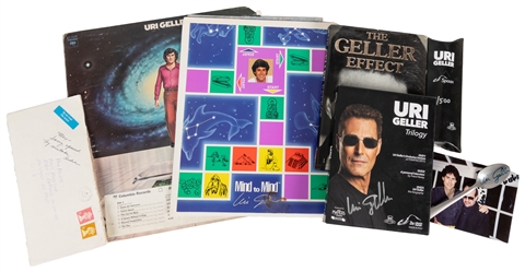  GELLER, Uri (b. 1946). Group of 6 pieces of memorabilia. In...