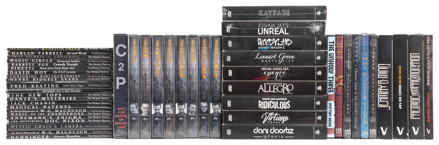  [DVDs]. Lot of over 40 magic DVDs. Approximately 45 single ...