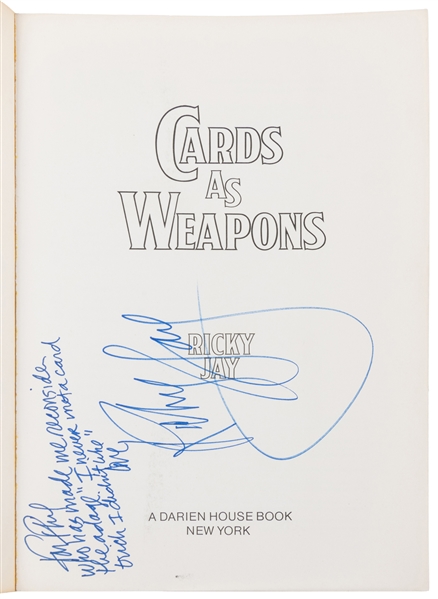  JAY, Ricky (1946 – 2018). Cards as Weapons. New York: Darie...