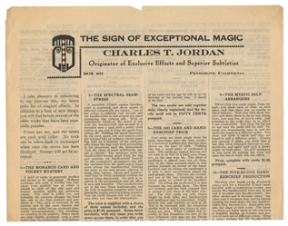  [JORDAN] Sign of Exceptional Magic. Theodore Annemann. Mont...