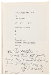  MARSHALL, Jay (1919 – 2005). TV, Magic and You. Chicago: Ir...