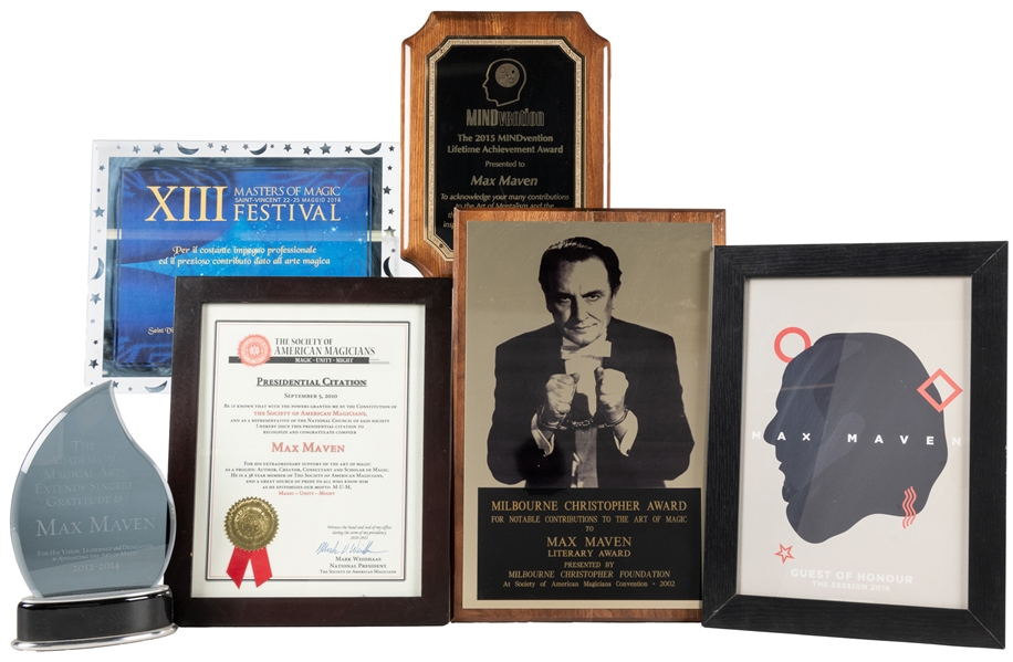  [AWARDS] Nine Awards and Certificates Presented to Max Mave...