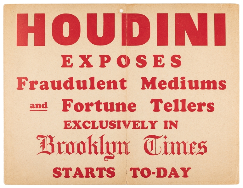  HOUDINI, Harry (Erik Weisz, 1874 – 1926). Houdini Exposes F...