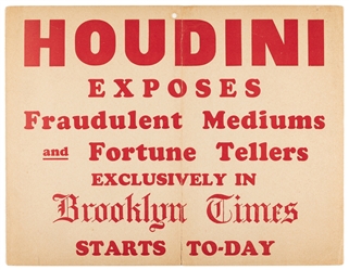  HOUDINI, Harry (Erik Weisz, 1874 – 1926). Houdini Exposes F...