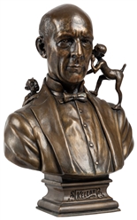  KELLAR, Harry (1849–1922). Bronze Bust of Kellar. Glendale,...