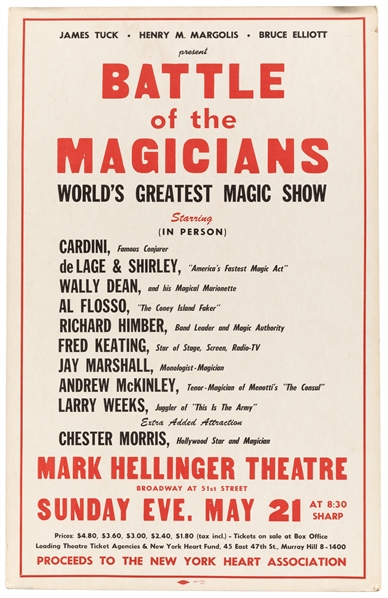  Battle of the Magicians. World’s Greatest Magic Show. New Y...