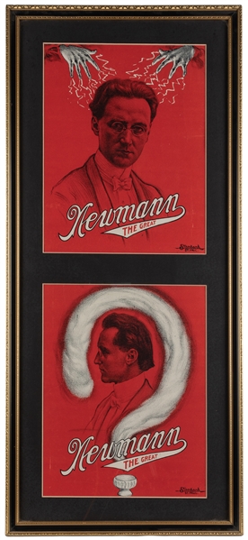  NEWMANN, C.A. George. Newmann the Great. Two window card po...