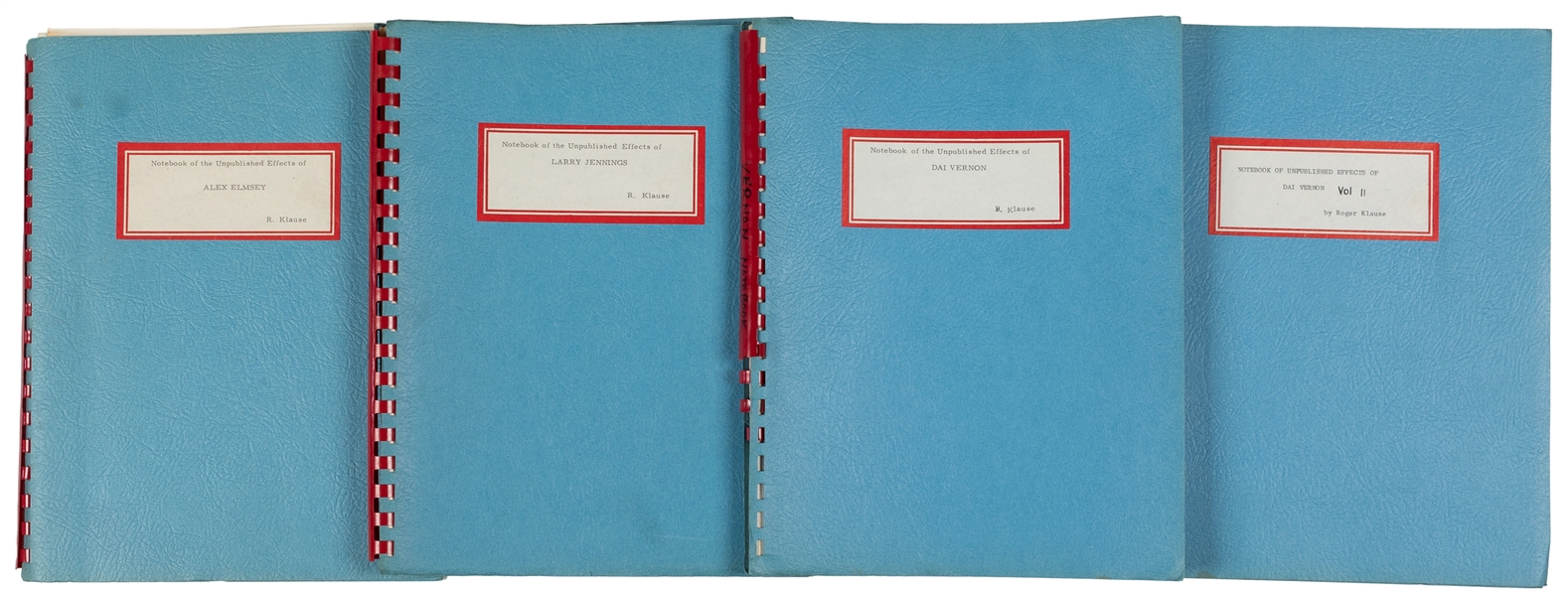  KLAUSE, Roger (1938–2008). Roger W. Klause’s Notebooks of U...