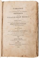  [AMERICANA]. CHASE, Owen (1797-1869). Narrative of the Most...