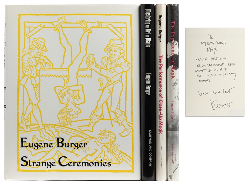  BURGER, Eugene (1939 – 2017). Four volumes by Burger, one i...